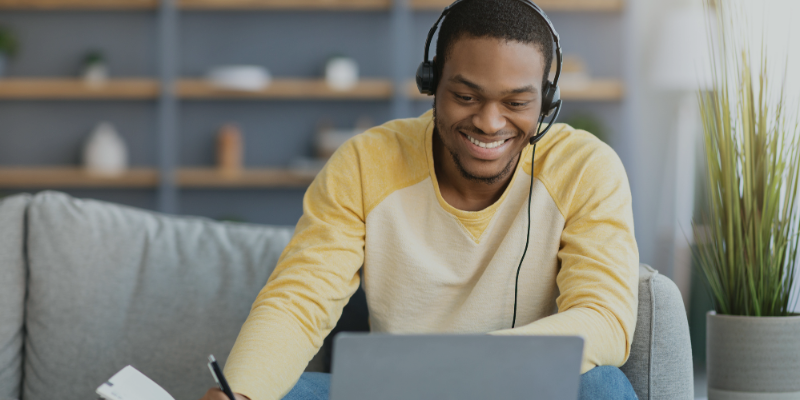 Client connecting via video call for an online Akashic Records healing session
